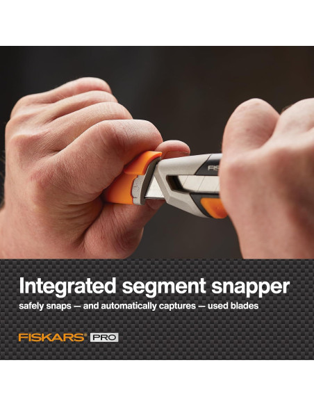Cuchillo Utility Pro Fiskars 18 mm Naranja/Negro con Hoja CarbonMax Cuchillo Utility Pro Fiskars 18 mm Naranja/Negro con Hoja CarbonMax