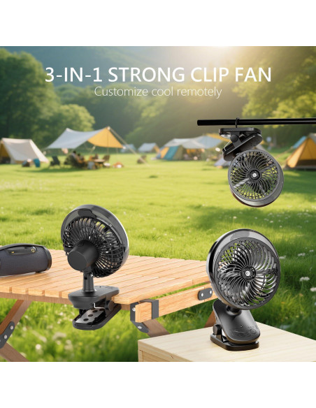 Ventilador Clip Recargable LiangJJ F036M 8000mAh con Neblina