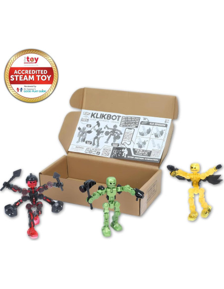 Set de 3 Figuras de Acción Klikbot Galaxy Zing - Stop Motion