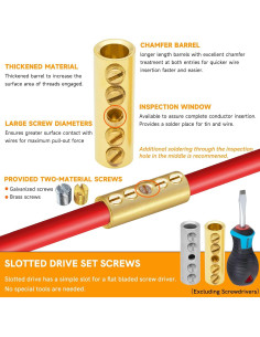 Conectores de Empalme Mecánico SVAAR 0 Gauge 6 PCS Cobre 2