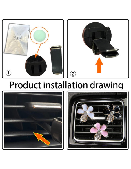 Clip de Ventilación para Auto Bling Daisy - 3 Pcs Ambientadores