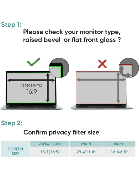 Pantalla de Privacidad 13.3" YongMai Anti-Azul y Anti-Reflejo
