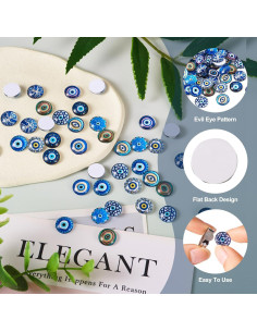 60 Cabochones de Vidrio Ojo Maligno 12mm 10 Estilos PH PandaHall 2