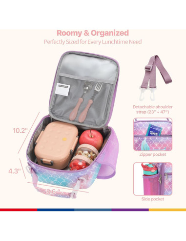 Bolsa de Almuerzo Aislada Bagseri Sirena Púrpura 6L
