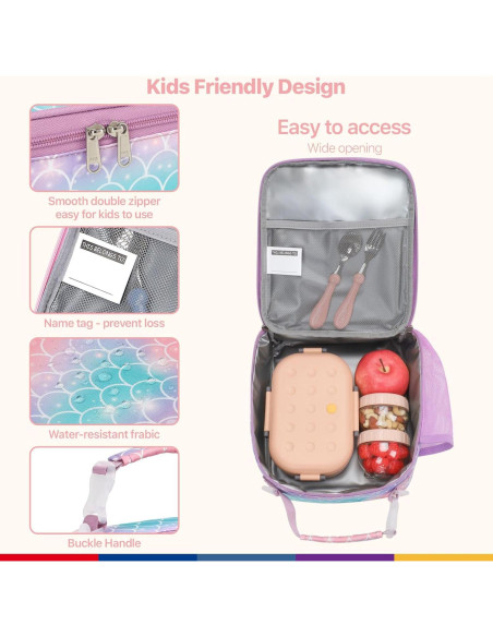 Bolsa de Almuerzo Aislada Bagseri Sirena Púrpura 6L