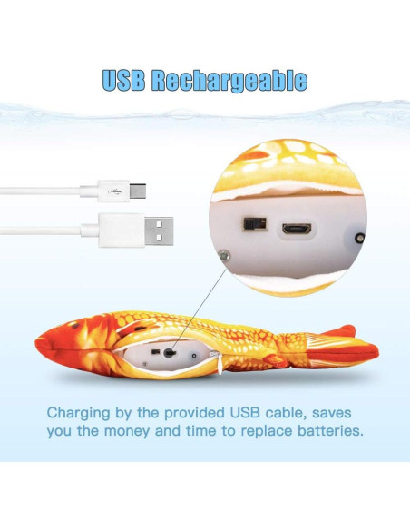 Juguete Interactivo para Gatos TOOGE Pez Movible Cargable USB Juguete Interactivo para Gatos TOOGE Pez Movible Cargable USB