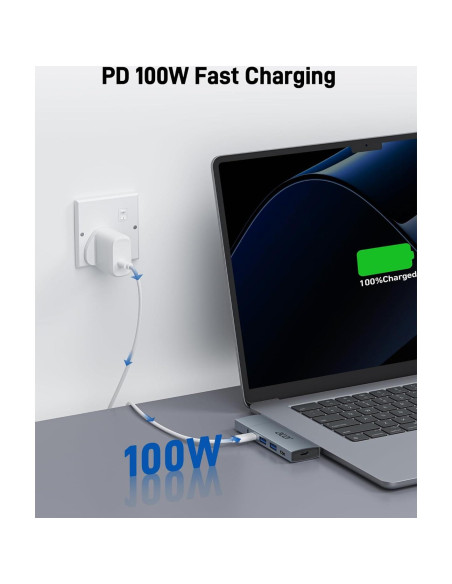 Hub USB-C Acer 6 en 2 para MacBook Pro/Air M1 M2 M3 4K