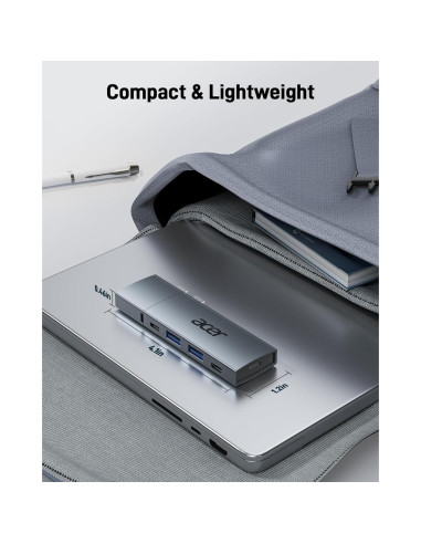 Hub USB-C Acer 6 en 2 para MacBook Pro/Air M1 M2 M3 4K