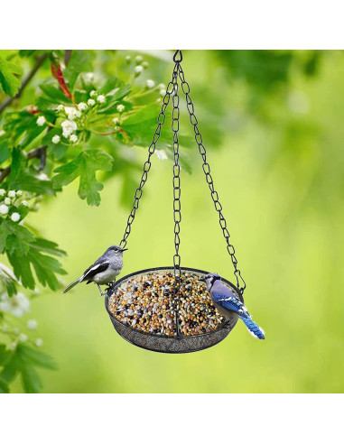 Comedero para Aves Colgante FLINTER 17.8x17.8 cm Metal