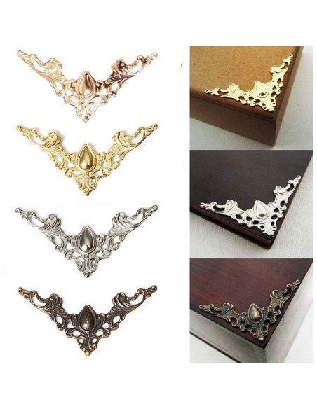 120 Piezas Esquinas de Libro de Metal Vintage CATOSUM