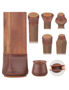 Protectores de Suelo Anwenk para Patas de Sillas 16 Piezas Marrón