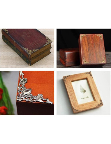 120 Piezas Esquinas de Libro de Metal Vintage CATOSUM