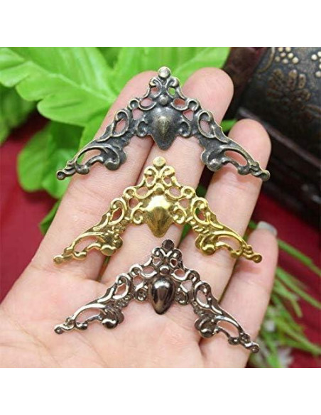 120 Piezas Esquinas de Libro de Metal Vintage CATOSUM