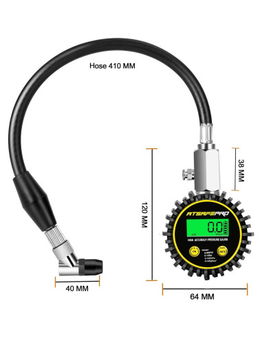 Medidor de Presión de Neumáticos Digital ATsafepro 200 PSI