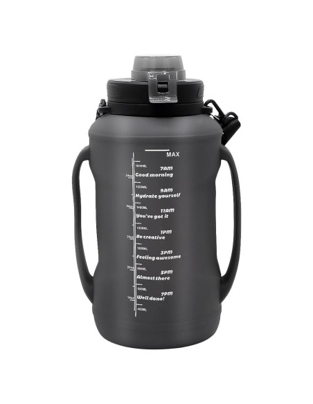Botella de Agua Plegable LELExilan 64oz Silicona Negra Botella de Agua Plegable LELExilan 64oz Silicona Negra
