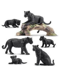 Figuras de Animales Pantera Negra TOYMANY 7 Piezas Realistas
