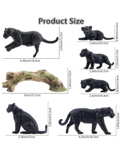 Figuras de Animales Pantera Negra TOYMANY 7 Piezas Realistas 2
