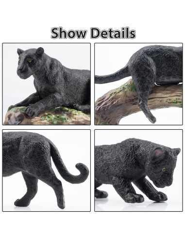 Figuras de Animales Pantera Negra TOYMANY 7 Piezas Realistas