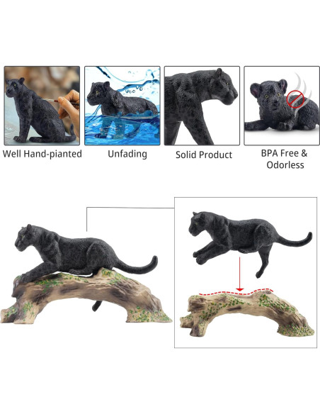 Figuras de Animales Pantera Negra TOYMANY 7 Piezas Realistas