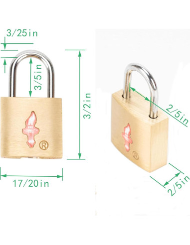 Candados de Equipaje TSA DUALCROWN - 12 Paquetes con Llaves