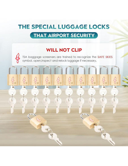 Candados de Equipaje TSA DUALCROWN - 12 Paquetes con Llaves