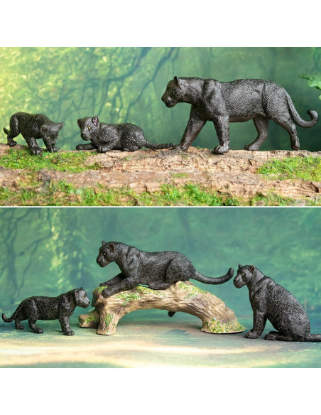 Figuras de Animales Pantera Negra TOYMANY 7 Piezas Realistas