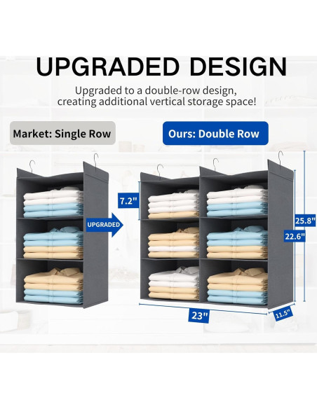 Organizador Colgante de Closet ALLTIDYUP 3 Niveles Doble Fila Organizador Colgante de Closet ALLTIDYUP 3 Niveles Doble Fila