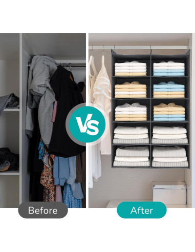 Organizador Colgante de Closet ALLTIDYUP 3 Niveles Doble Fila