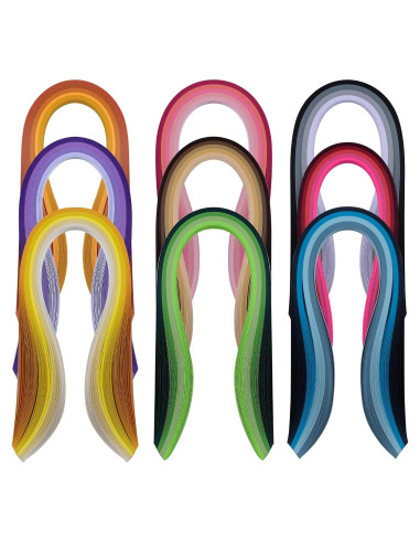 Juego de Tiras de Papel Quilling YURROAD 36 Colores 900 Tiras 3mm