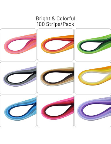 Juego de Tiras de Papel Quilling YURROAD 36 Colores 900 Tiras 3mm