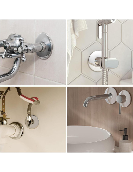 Paquete de 2 Flanges de Brazo de Ducha Isslly 8 cm Acero Inoxidable