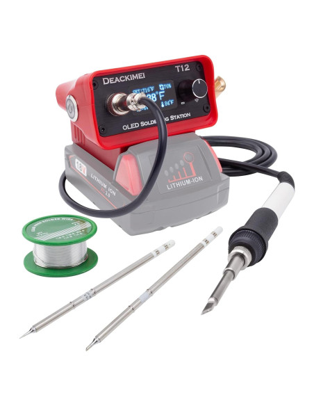 Estación de Soldadura Inalámbrica Deackimei 18V, 3 Puntas, Control de Calor