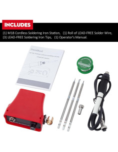 Estación de Soldadura Inalámbrica Deackimei 18V, 3 Puntas, Control de Calor 2