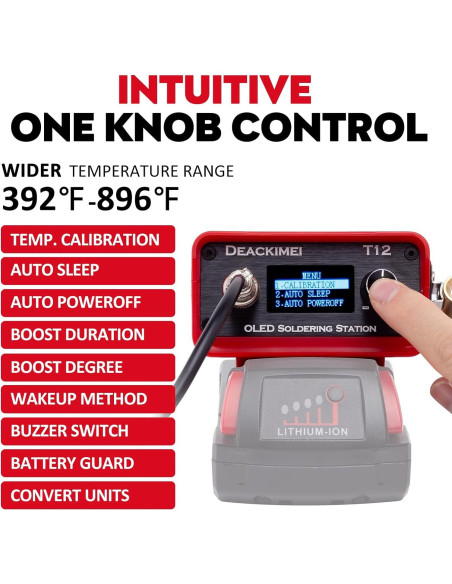 Estación de Soldadura Inalámbrica Deackimei 18V, 3 Puntas, Control de Calor