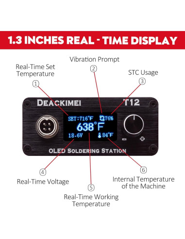 Estación de Soldadura Inalámbrica Deackimei 18V, 3 Puntas, Control de Calor