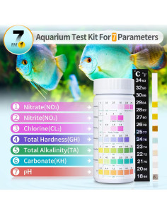 Kit de Prueba de Acuario 7 en 1 Umlecoa - 125 Tiras de Prueba 2