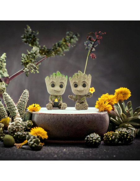 Figurita Mini Groot Accesorio Decorativo para el Hogar - Paquete de 2 Figurita Mini Groot Accesorio Decorativo para el Hogar - Paquete de 2