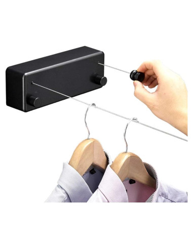 Línea de Ropa Retráctil Bakala 4.2m Ajustable Negro