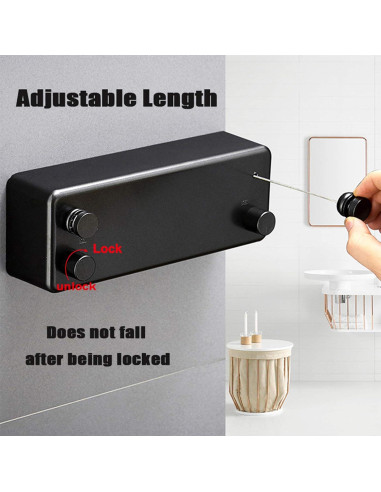 Línea de Ropa Retráctil Bakala 4.2m Ajustable Negro