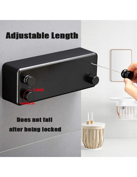 Línea de Ropa Retráctil Bakala 4.2m Ajustable Negro