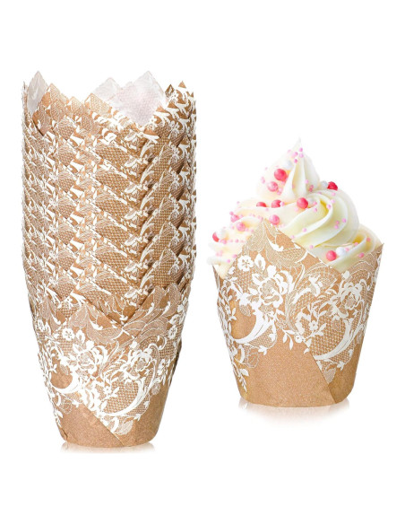 200 Forros de Cupcake Tulipán Nuenen - Papel Resistente a Grasas
