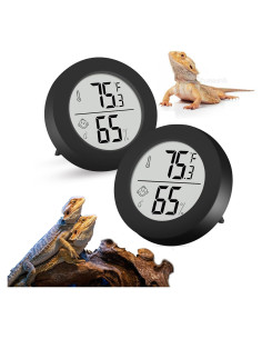 Termómetro y Higrómetro Digital para Reptiles Thlevel - Paquete de 2