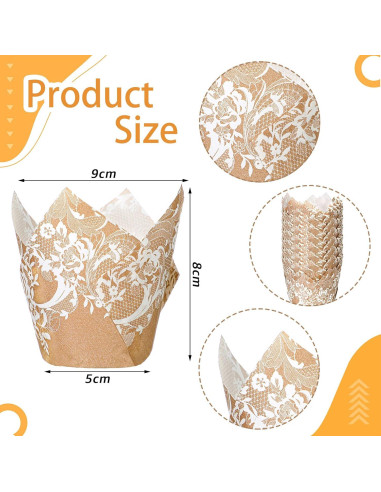 200 Forros de Cupcake Tulipán Nuenen - Papel Resistente a Grasas