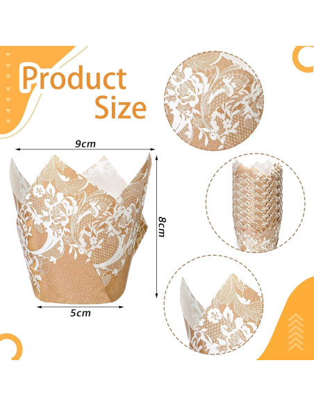 200 Forros de Cupcake Tulipán Nuenen - Papel Resistente a Grasas