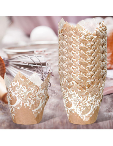 200 Forros de Cupcake Tulipán Nuenen - Papel Resistente a Grasas