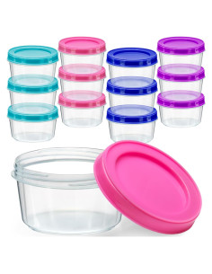 DecorRack 12 Contenedores Plásticos 207 ml con Tapas Rosca