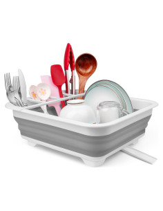 Escurridor de Platos Plegable Seropy con Tapón de Drenaje 36x31cm