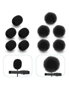 Cubierta de Micrófono Profesional 5 Piezas Negro