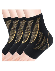 Fajas de Compresión para Tobillo CYCLXY - 2 Pares, Negro/Cobre