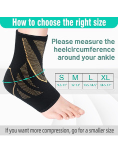 Fajas de Compresión para Tobillo CYCLXY - 2 Pares, Negro/Cobre 2